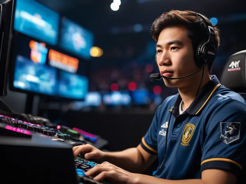 赛场挥拍的安洗莹奥运运动员 - RayeSports